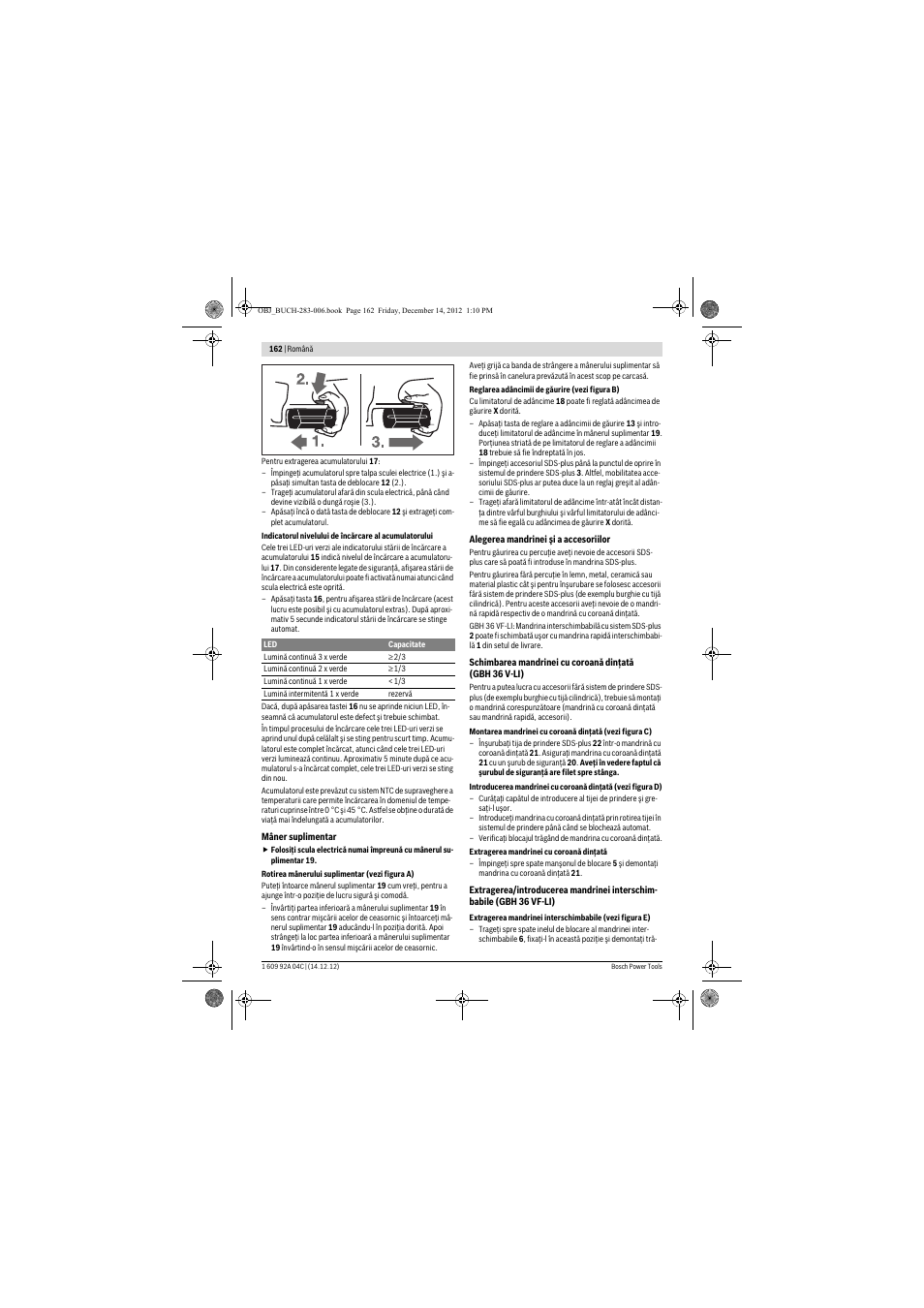 Bosch GBH 36 V-LI Professional User Manual | Page 162 / 238