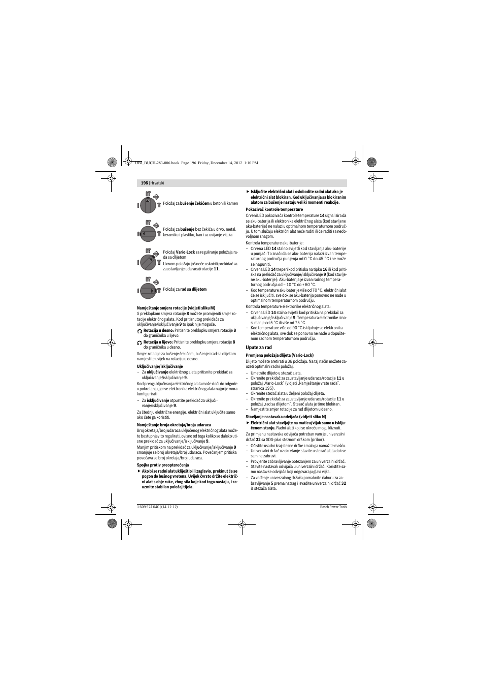 Bosch GBH 36 V-LI Professional User Manual | Page 196 / 238