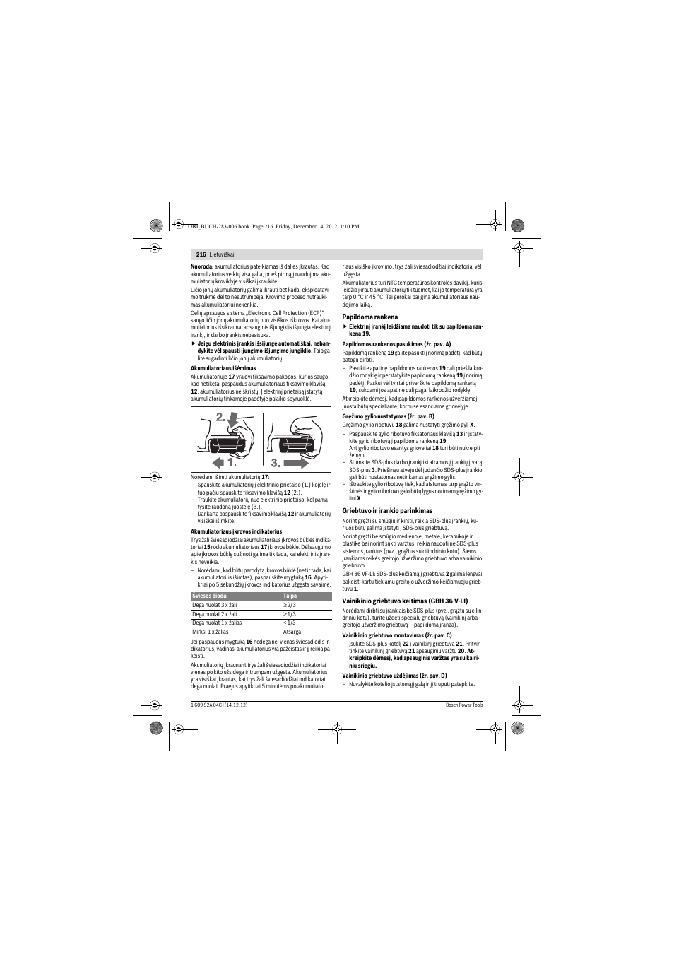 Bosch GBH 36 V-LI Professional User Manual | Page 216 / 238