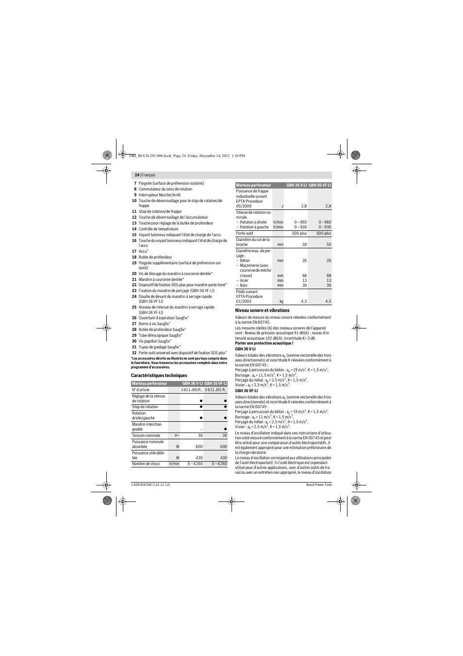 Bosch GBH 36 V-LI Professional User Manual | Page 24 / 238
