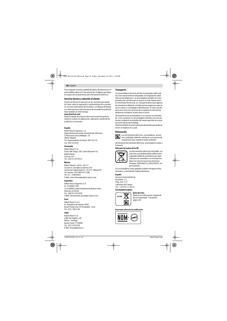 Bosch GBH 36 V-LI Professional User Manual | Page 38 / 238
