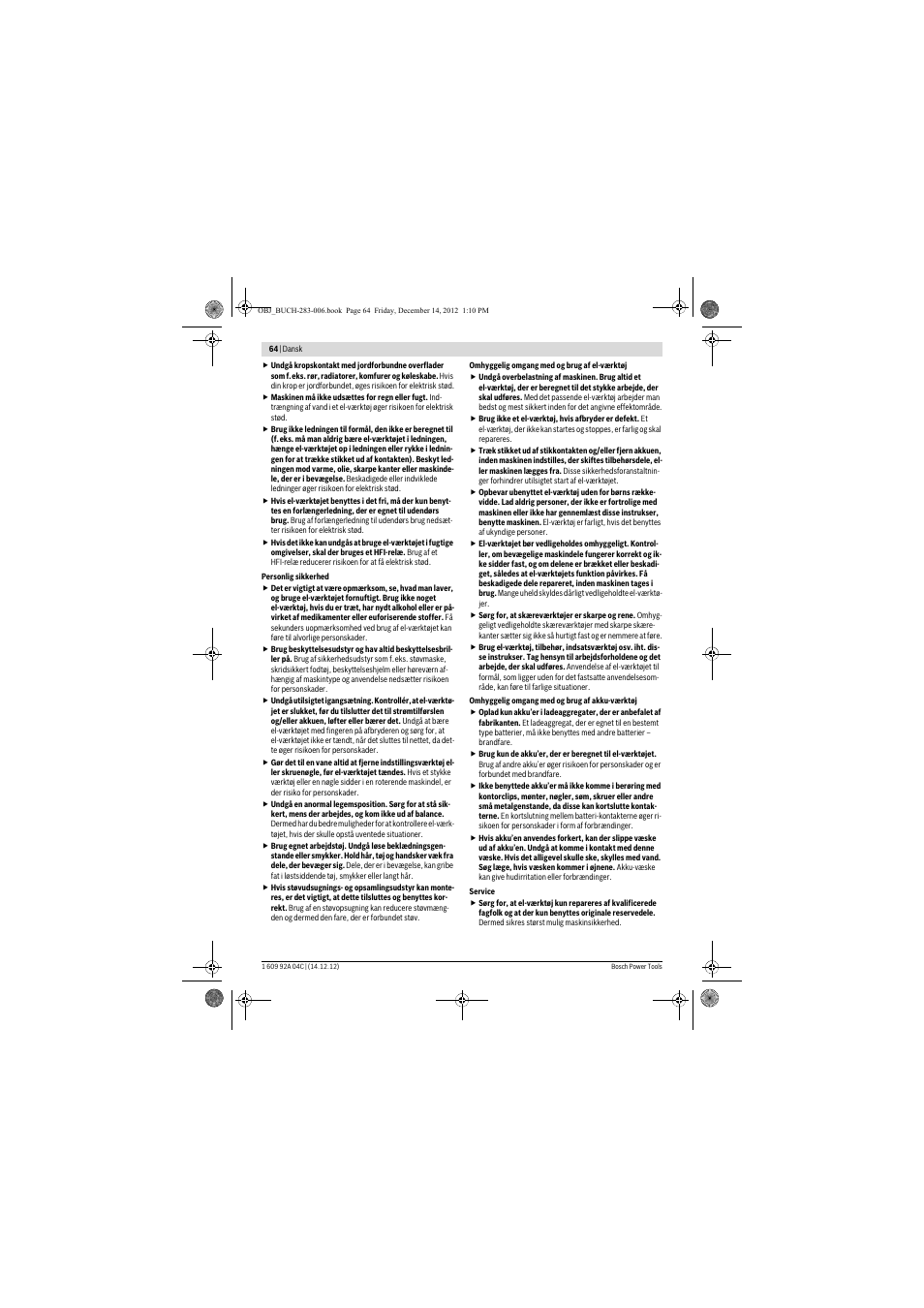Bosch GBH 36 V-LI Professional User Manual | Page 64 / 238