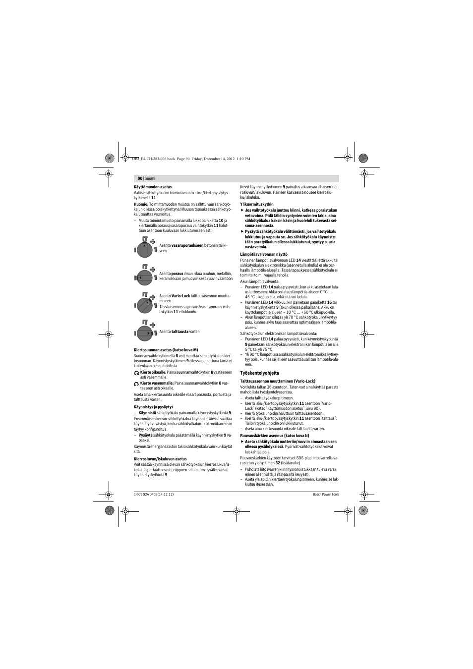 Bosch GBH 36 V-LI Professional User Manual | Page 90 / 238