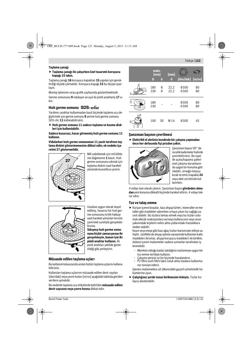 Bosch GWS 24-180 H Professional User Manual | Page 122 / 296