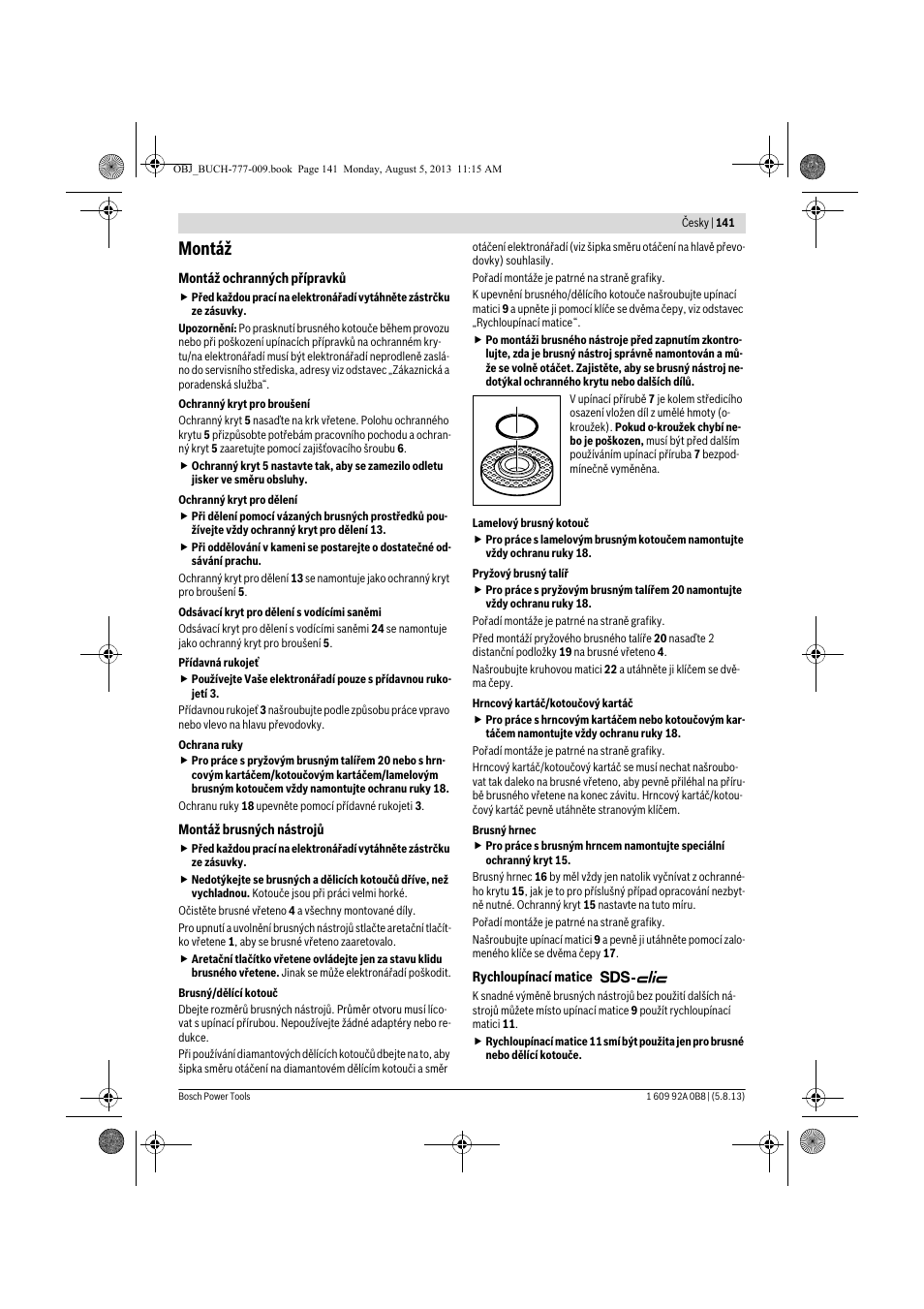 Montáž | Bosch GWS 24-180 H Professional User Manual | Page 140 / 296