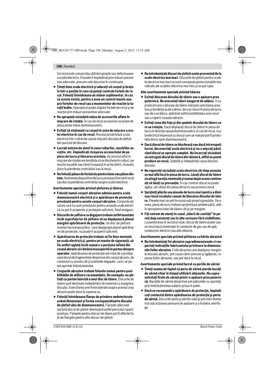 Bosch GWS 24-180 H Professional User Manual | Page 195 / 296