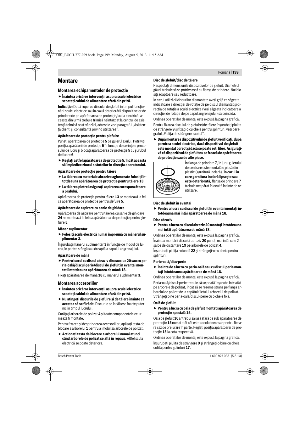 Montare | Bosch GWS 24-180 H Professional User Manual | Page 198 / 296