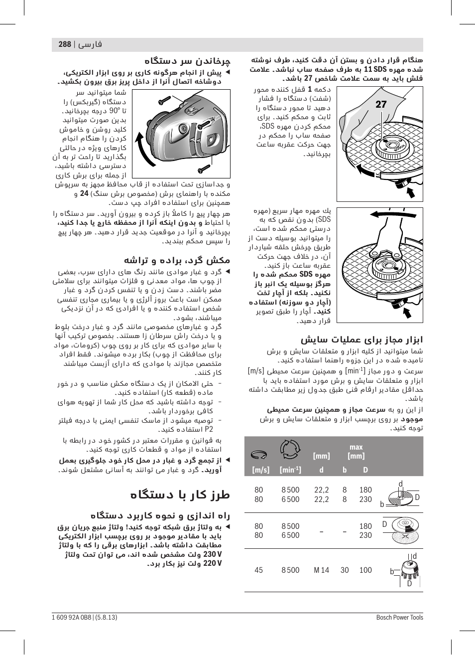 هاگتسد اب راک زرط | Bosch GWS 24-180 H Professional User Manual | Page 287 / 296