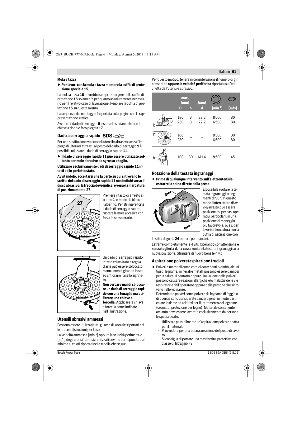 Bosch GWS 24-180 H Professional User Manual | Page 60 / 296
