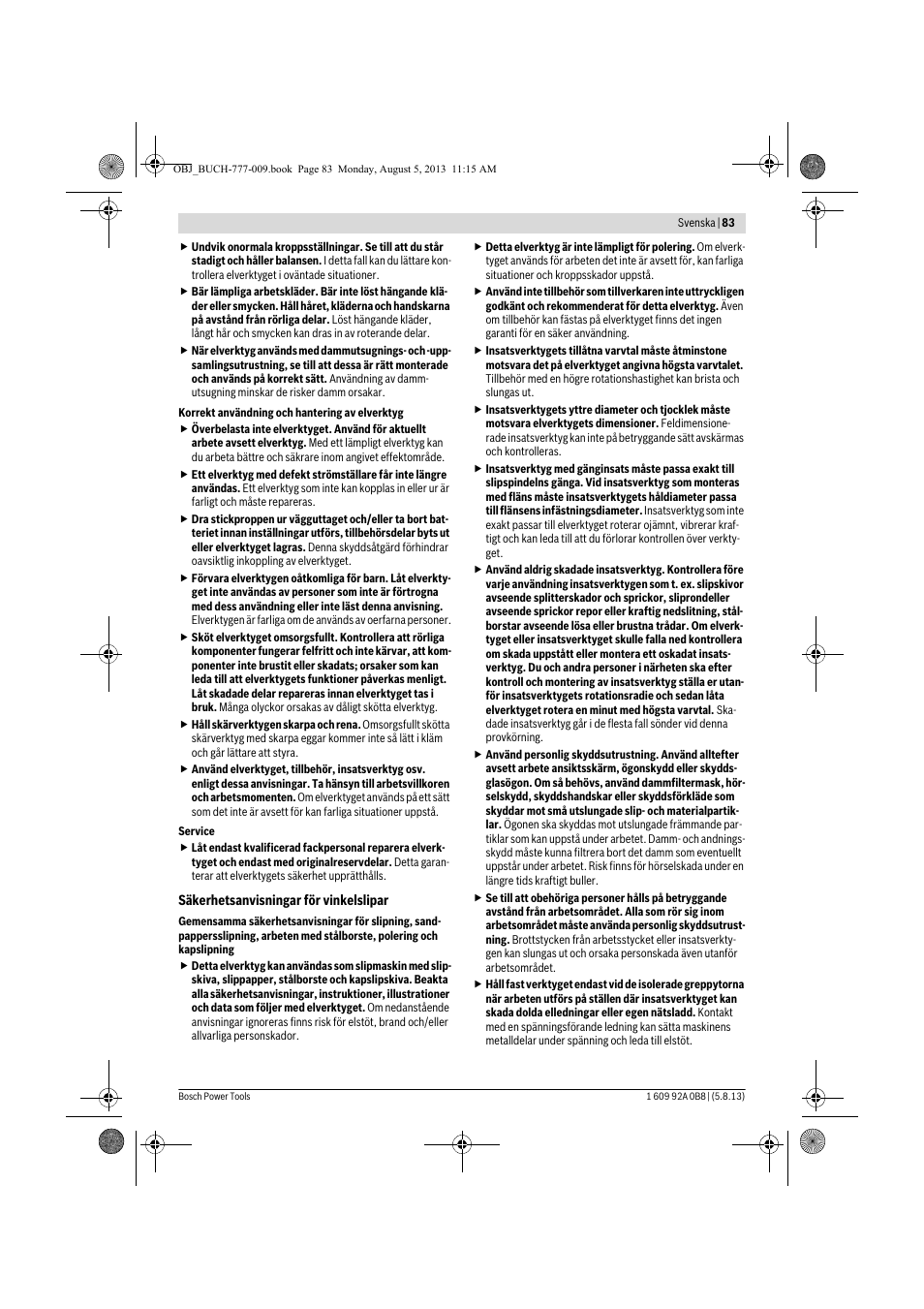 Bosch GWS 24-180 H Professional User Manual | Page 82 / 296