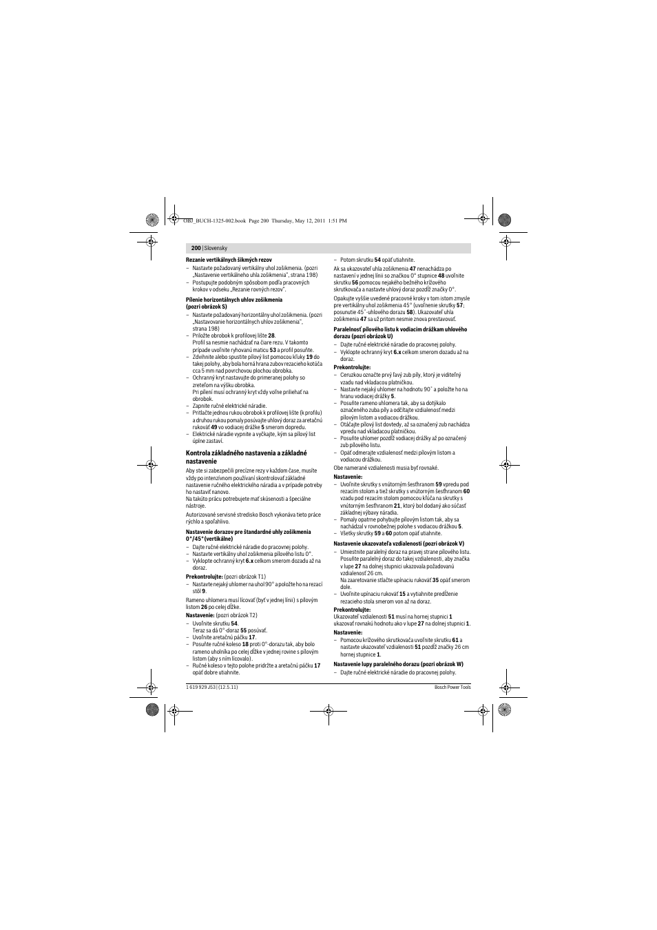 Bosch GTS 10 J Professional User Manual | Page 200 / 355