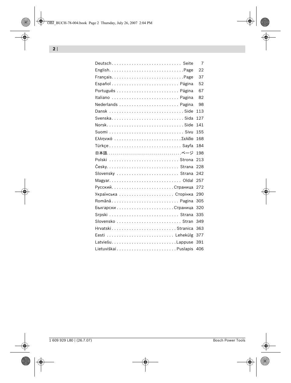 Bosch BL 200 GC Professional User Manual | Page 2 / 419