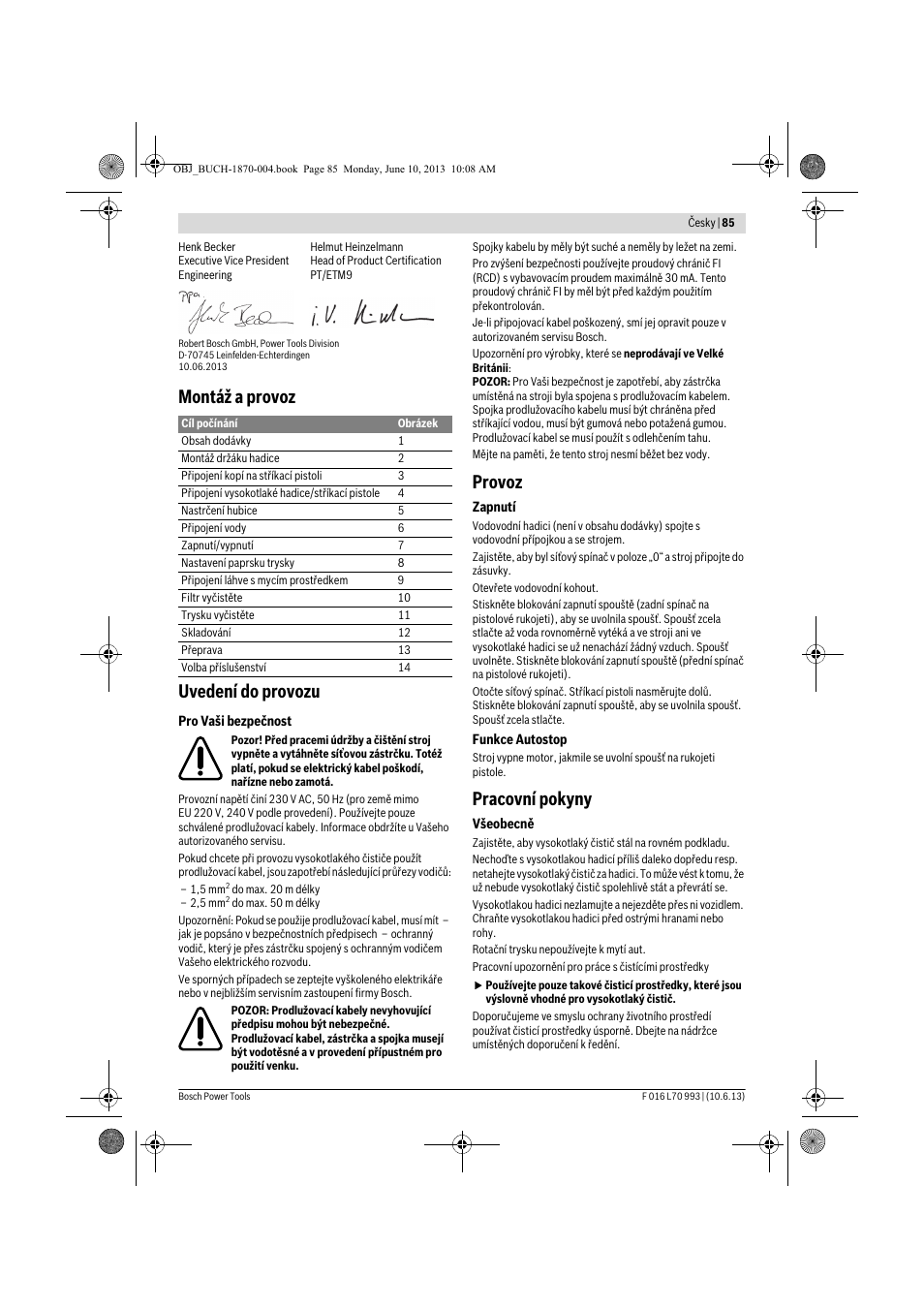 Montáž a provoz uvedení do provozu, Provoz, Pracovní pokyny | Bosch AQT 33-10 User Manual | Page 85 / 190