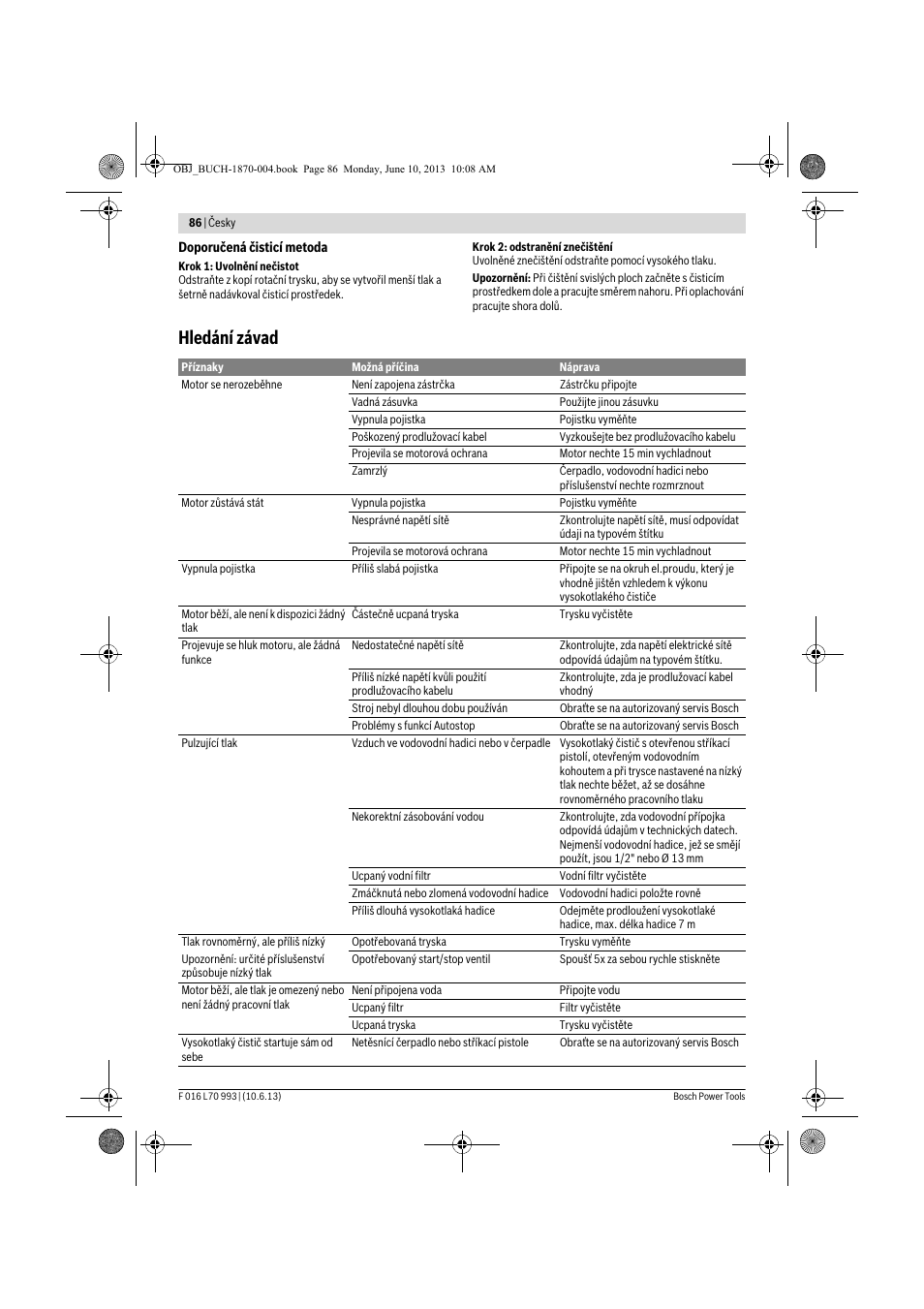 Hledání závad | Bosch AQT 33-10 User Manual | Page 86 / 190