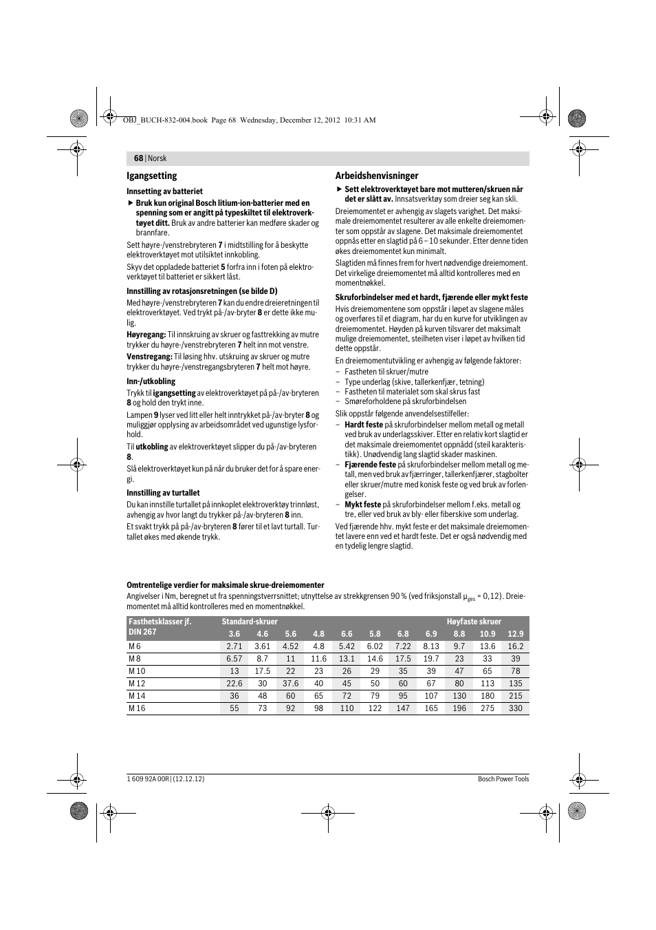 Bosch GDR 18 V-LI Professional User Manual | Page 68 / 194