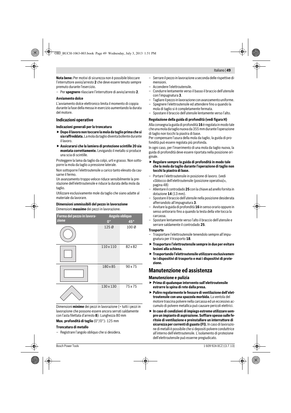 Manutenzione ed assistenza | Bosch GCO 2000 Professional User Manual | Page 49 / 223