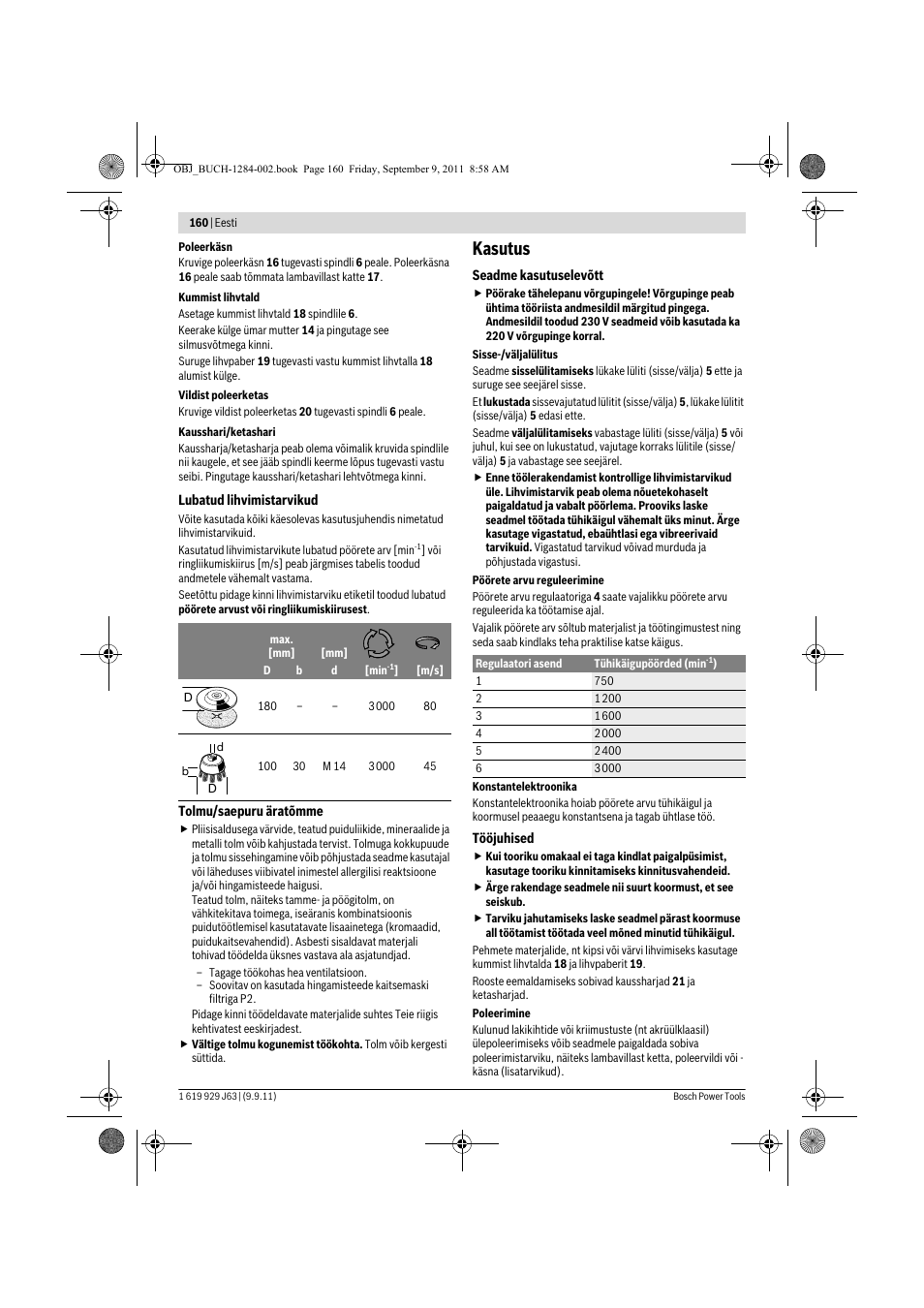Kasutus | Bosch GPO 14 CE Professional User Manual | Page 159 / 186