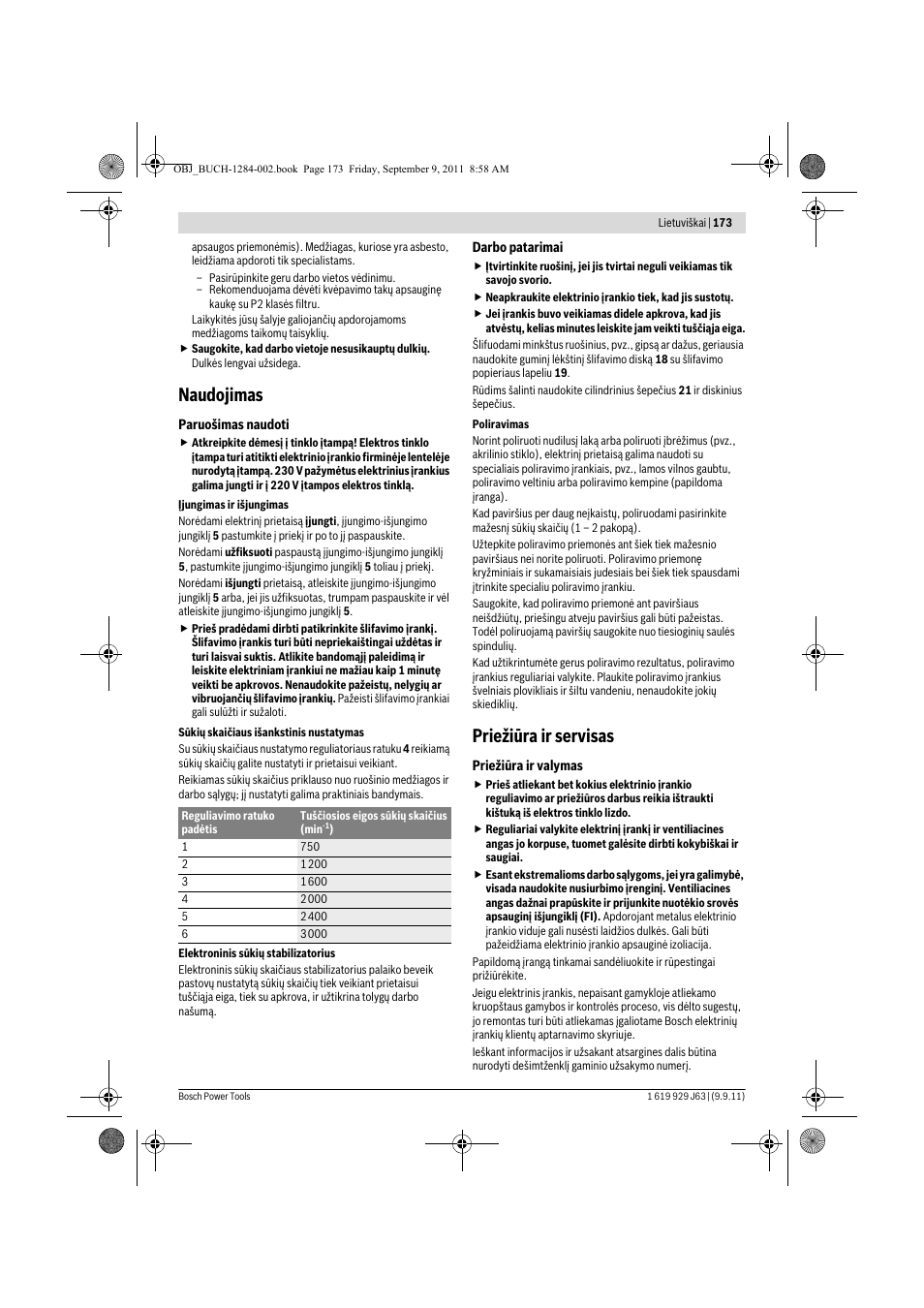 Naudojimas, Priežiūra ir servisas | Bosch GPO 14 CE Professional User Manual | Page 172 / 186
