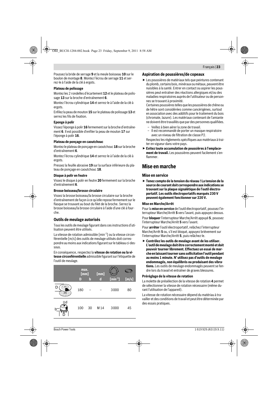 Mise en marche | Bosch GPO 14 CE Professional User Manual | Page 22 / 186