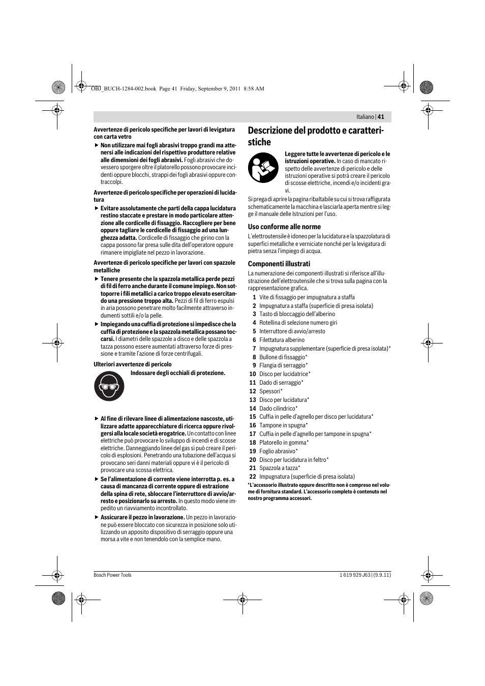 Descrizione del prodotto e caratteri- stiche | Bosch GPO 14 CE Professional User Manual | Page 40 / 186