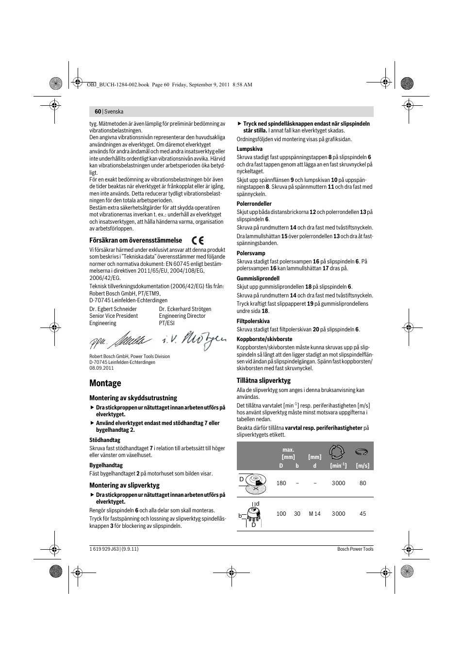 Montage | Bosch GPO 14 CE Professional User Manual | Page 59 / 186