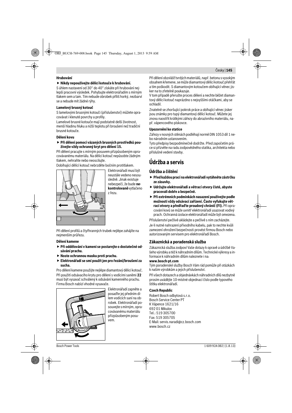 Údržba a servis | Bosch GWS 24-230 JVX Professional User Manual | Page 144 / 299