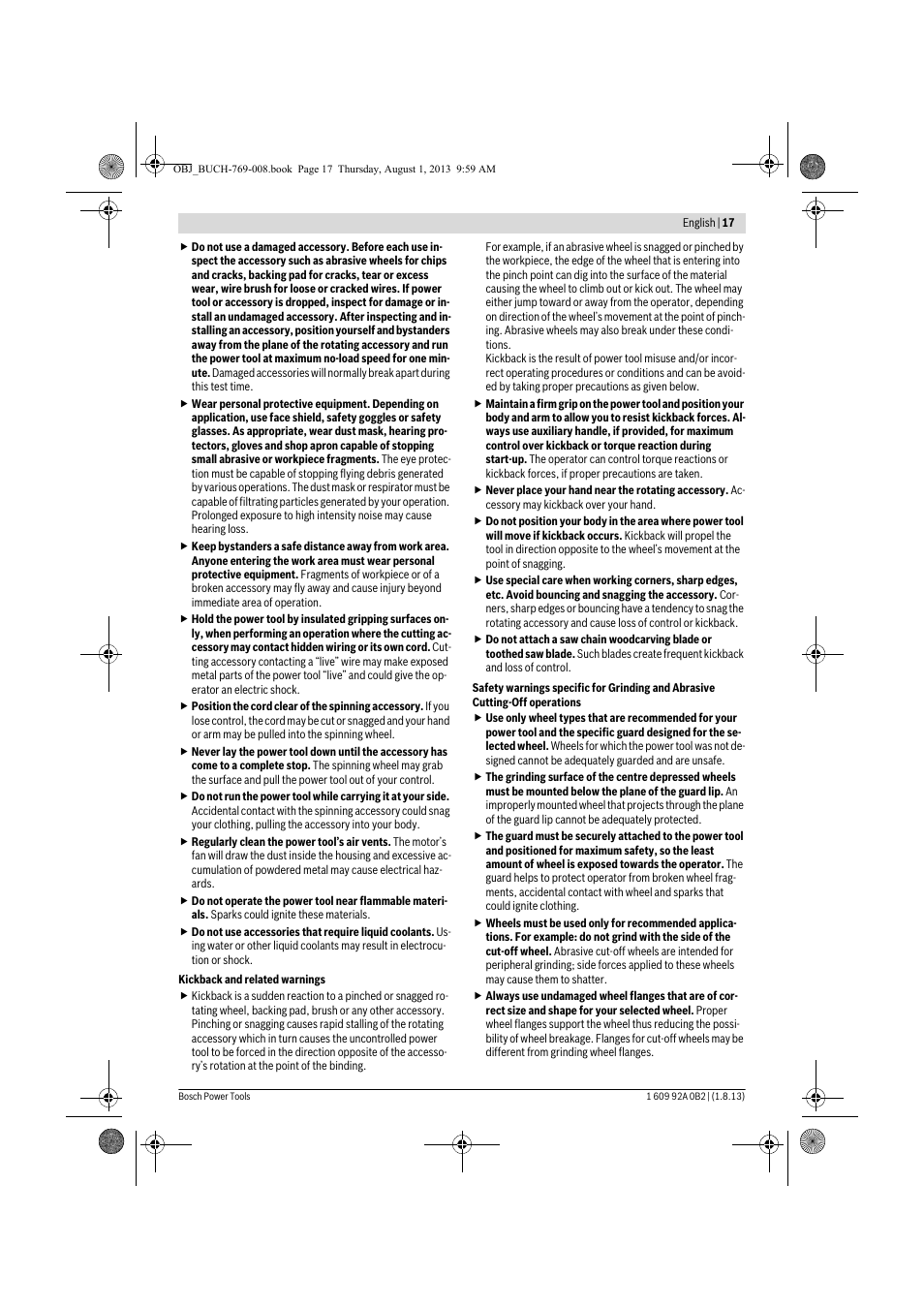 Bosch GWS 24-230 JVX Professional User Manual | Page 16 / 299