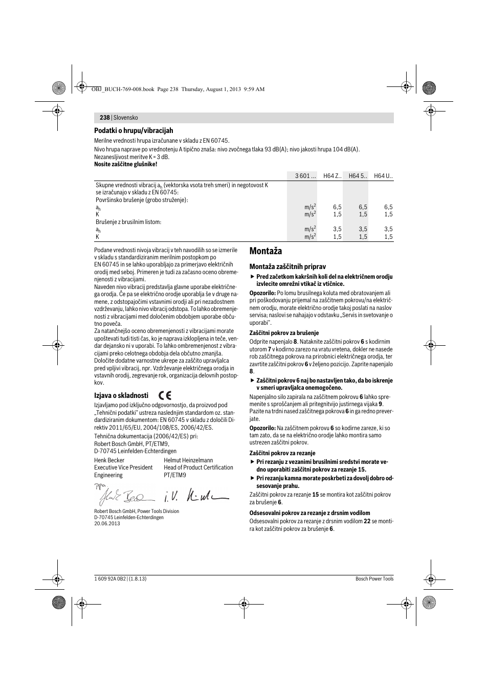 Montaža | Bosch GWS 24-230 JVX Professional User Manual | Page 237 / 299