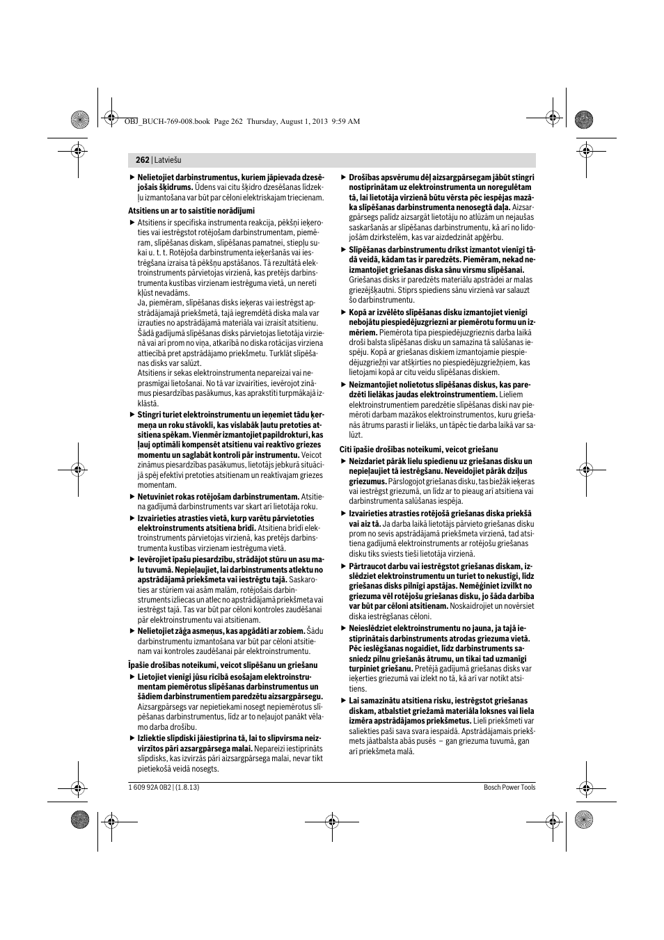 Bosch GWS 24-230 JVX Professional User Manual | Page 261 / 299