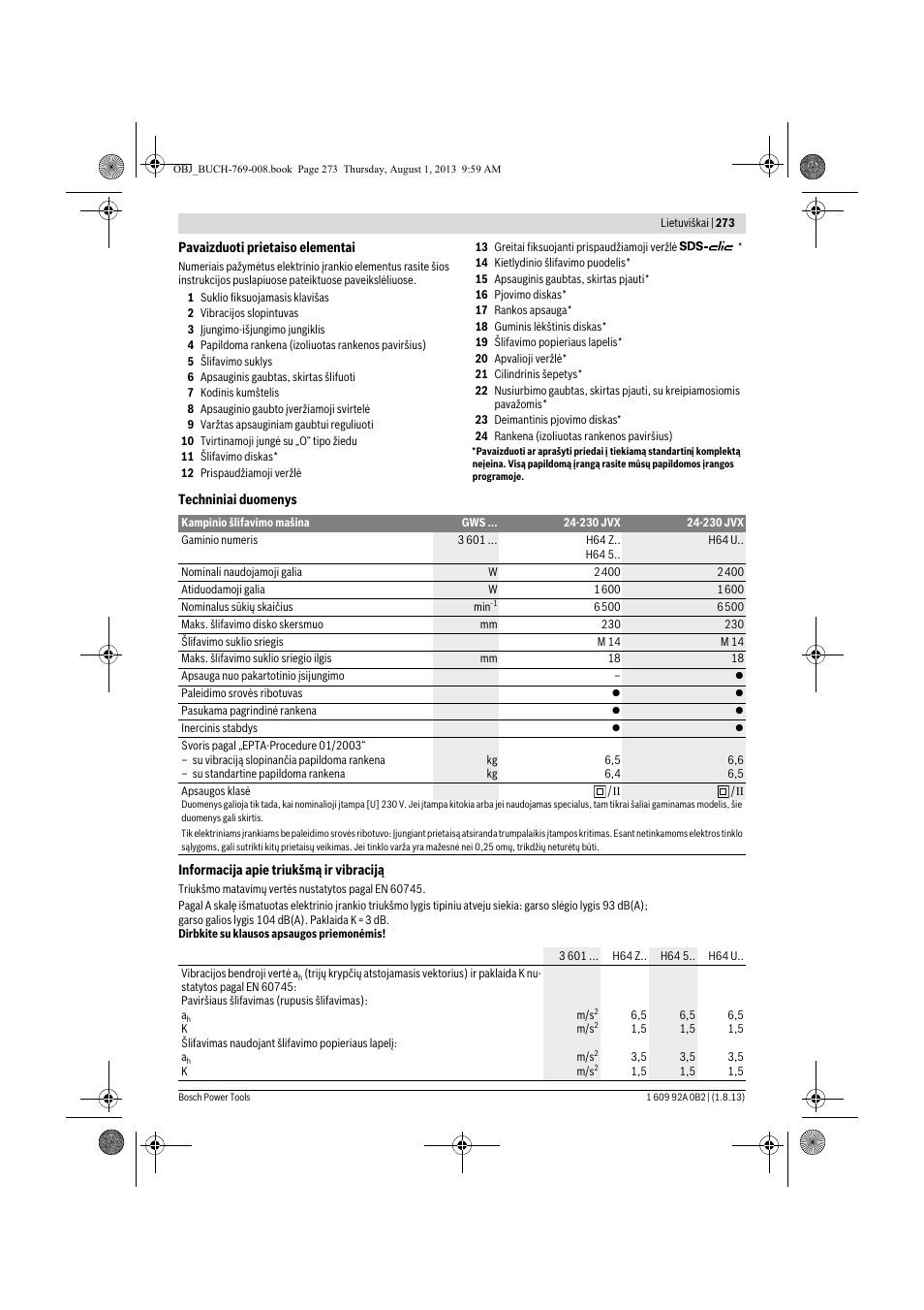 Bosch GWS 24-230 JVX Professional User Manual | Page 272 / 299