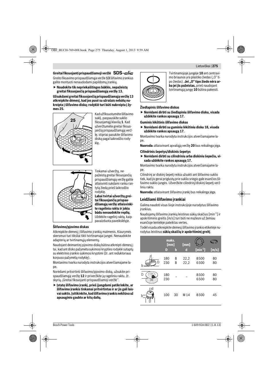 Bosch GWS 24-230 JVX Professional User Manual | Page 274 / 299