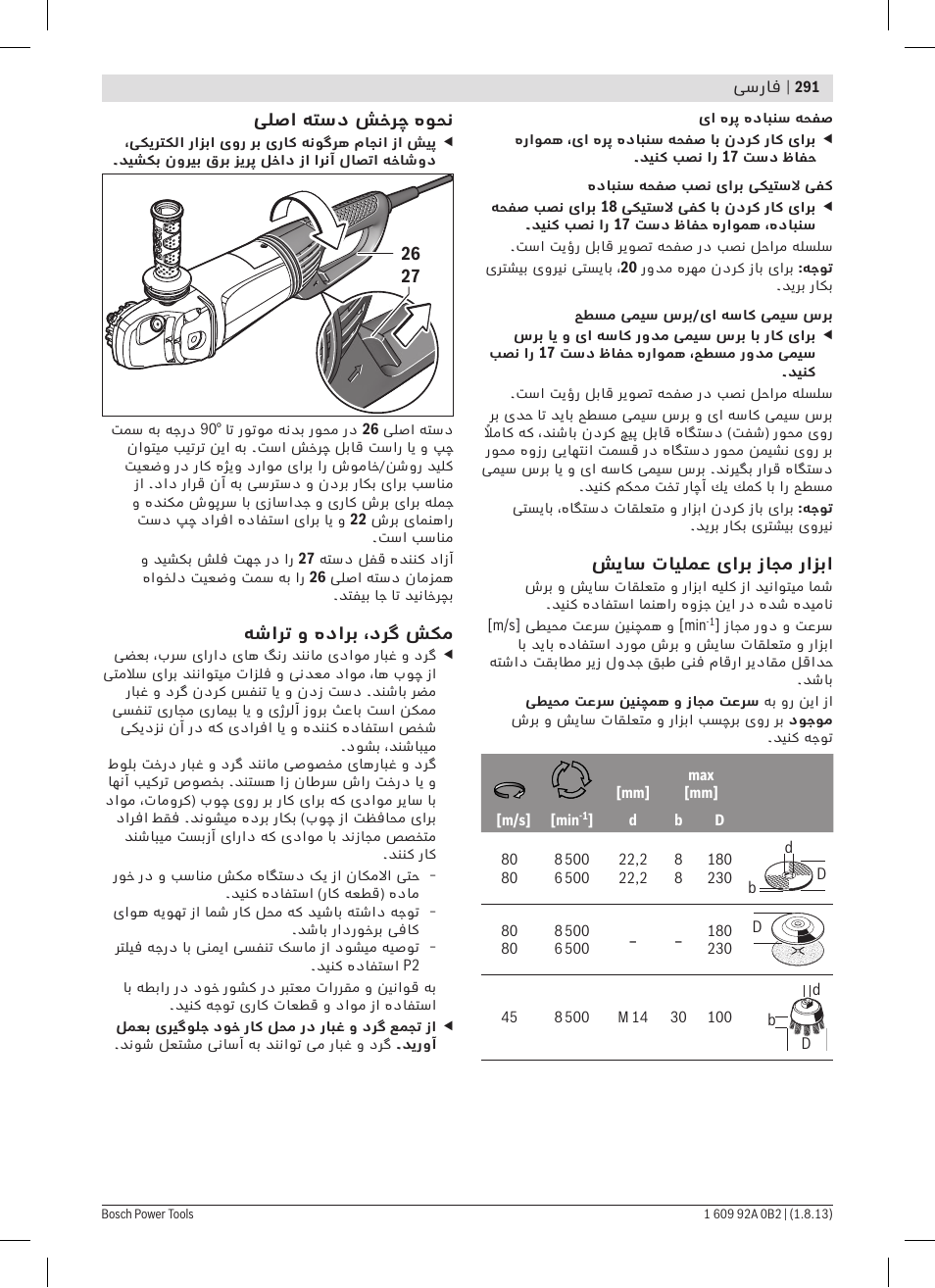 Bosch GWS 24-230 JVX Professional User Manual | Page 290 / 299