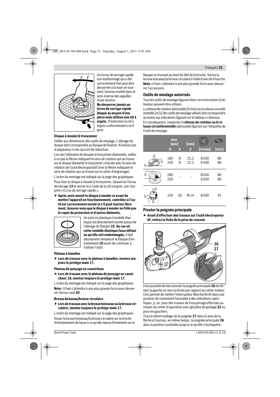 Bosch GWS 24-230 JVX Professional User Manual | Page 30 / 299