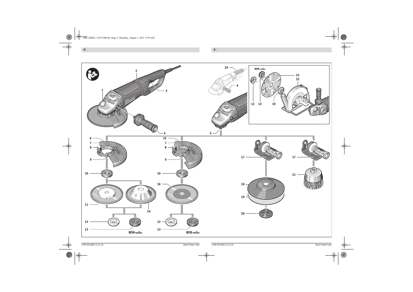 Bosch GWS 24-230 JVX Professional User Manual | Page 4 / 299