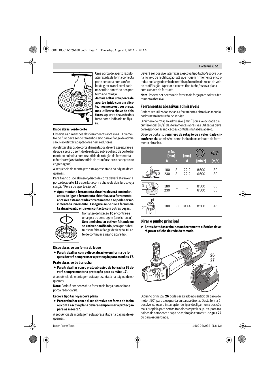 Bosch GWS 24-230 JVX Professional User Manual | Page 50 / 299