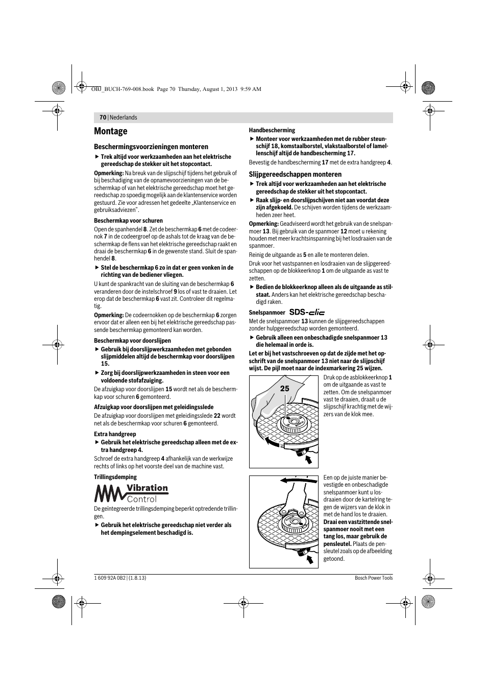 Montage | Bosch GWS 24-230 JVX Professional User Manual | Page 69 / 299