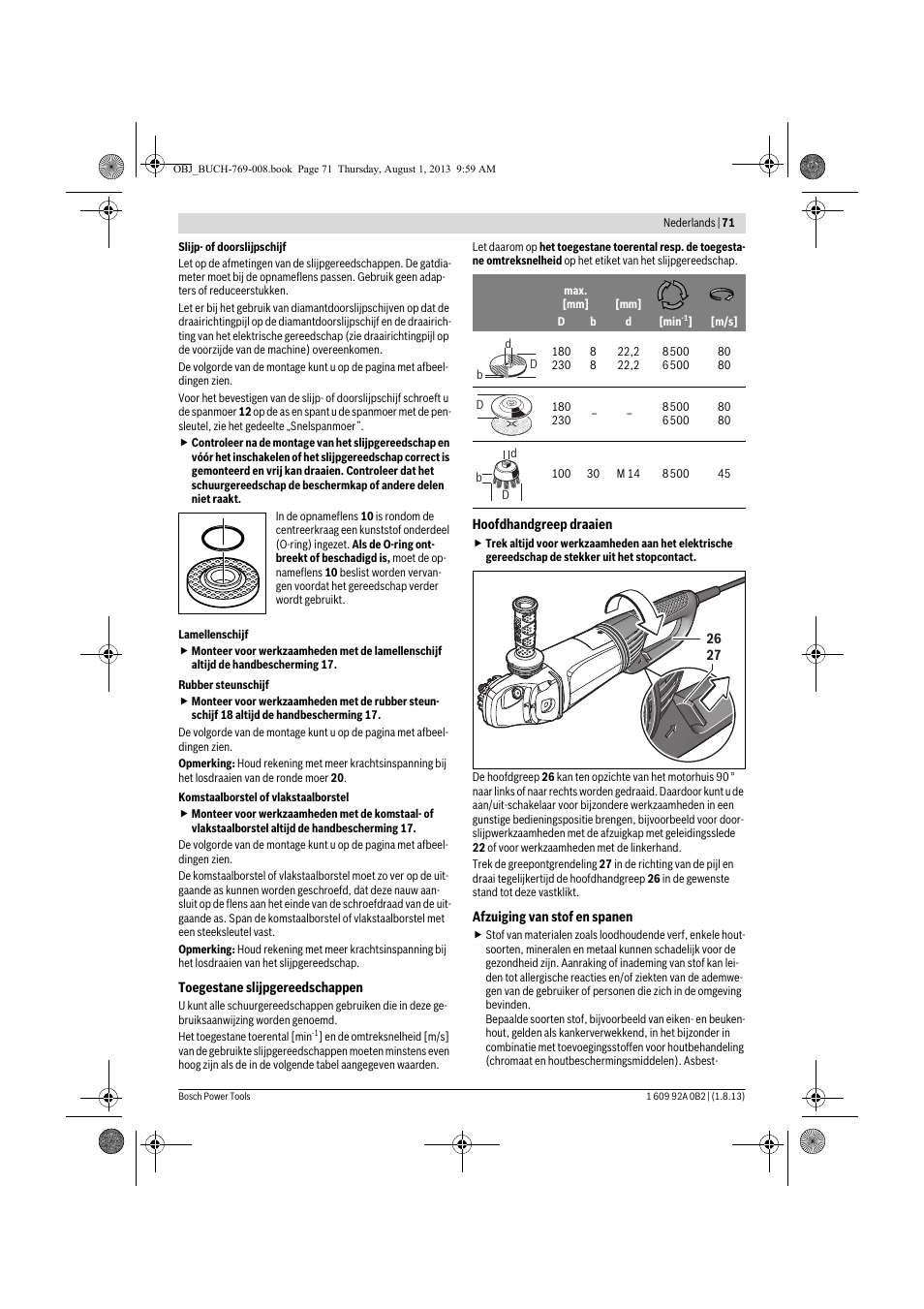 Bosch GWS 24-230 JVX Professional User Manual | Page 70 / 299