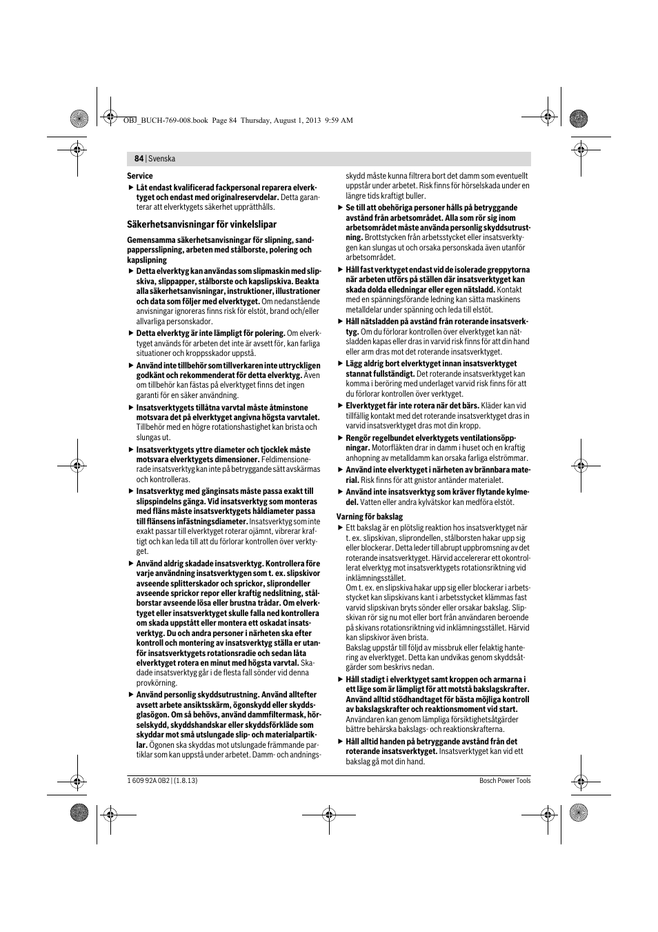 Bosch GWS 24-230 JVX Professional User Manual | Page 83 / 299