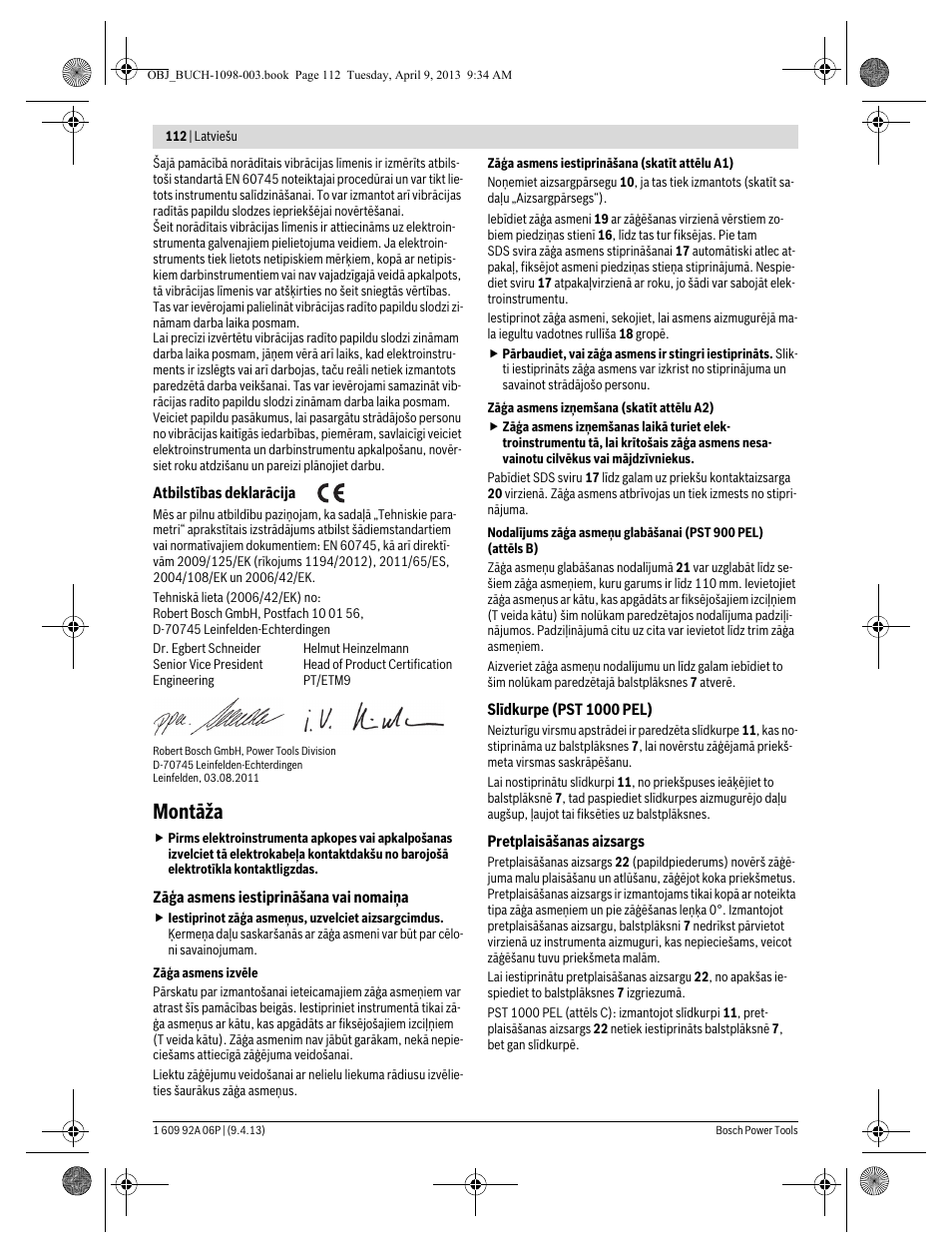 Montāža | Bosch PST 900 PEL User Manual | Page 112 / 125