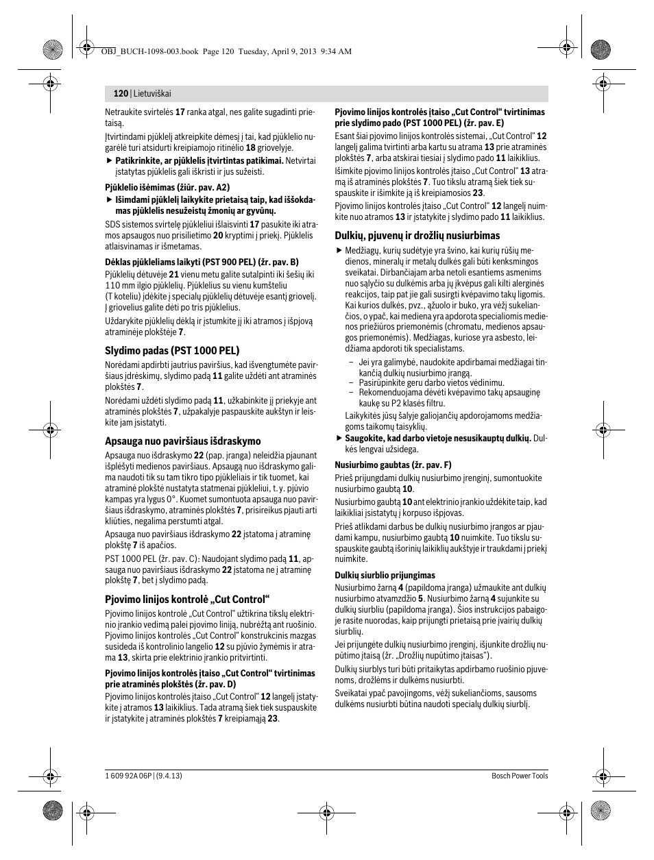 Bosch PST 900 PEL User Manual | Page 120 / 125