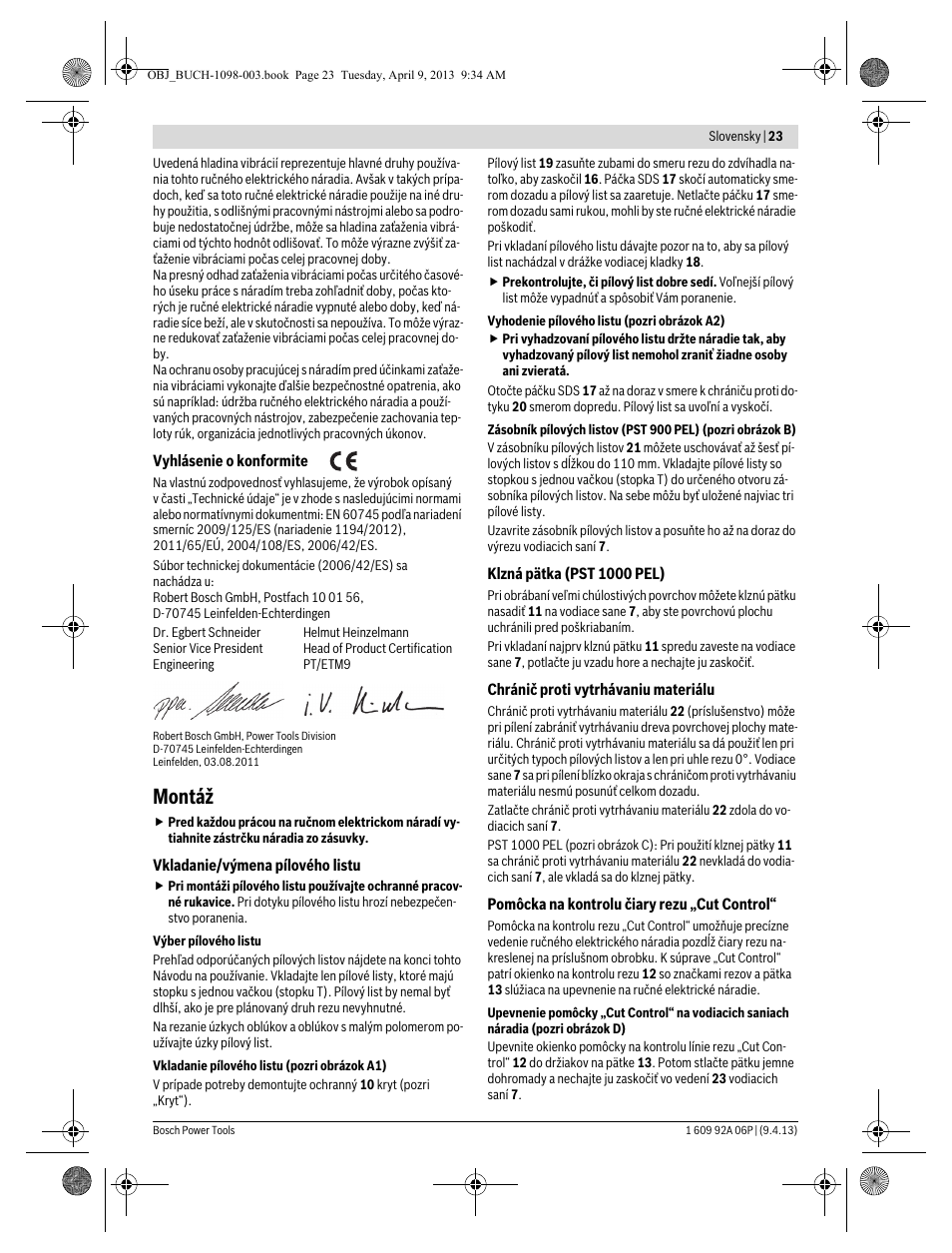 Montáž | Bosch PST 900 PEL User Manual | Page 23 / 125