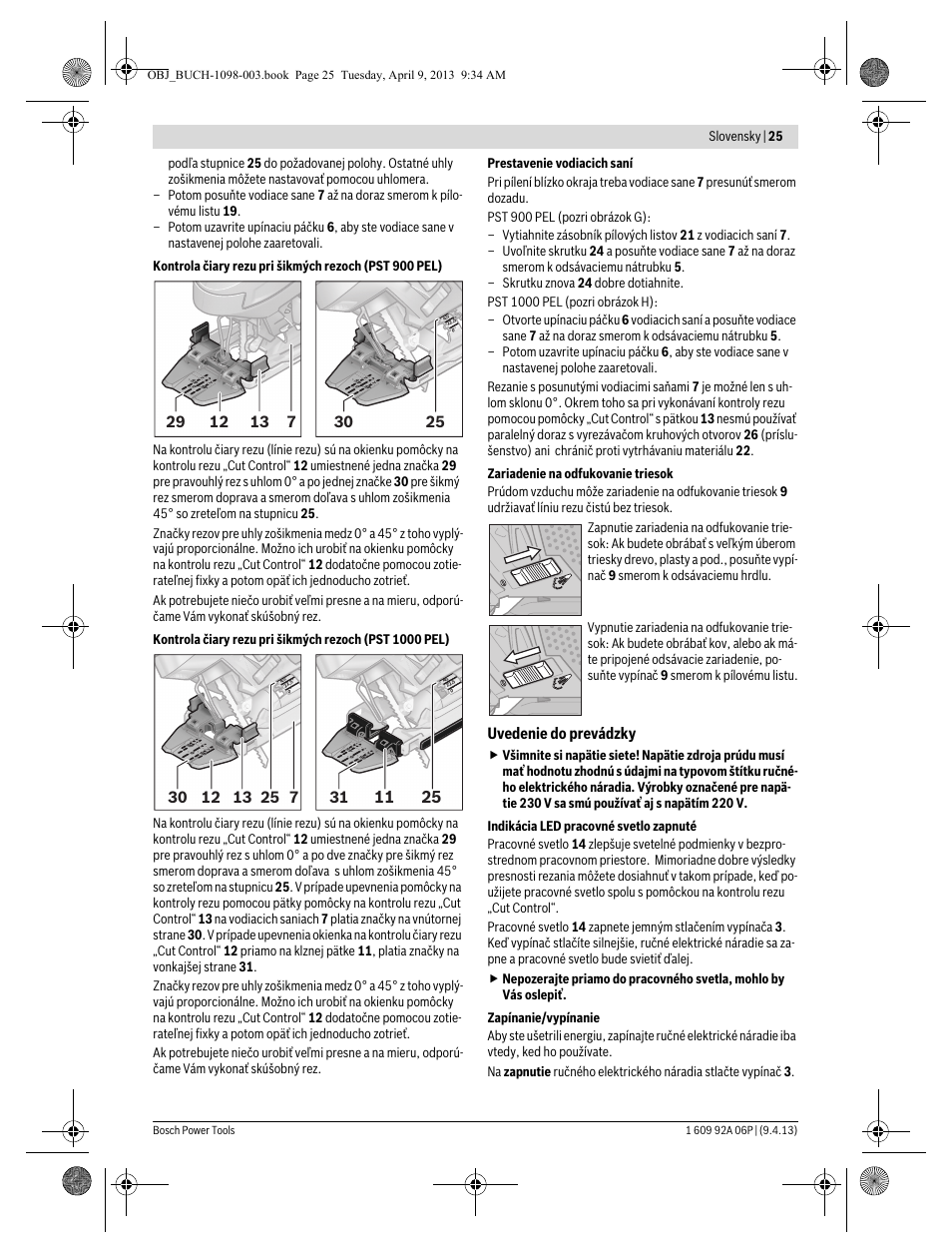 Uvedenie do prevádzky | Bosch PST 900 PEL User Manual | Page 25 / 125