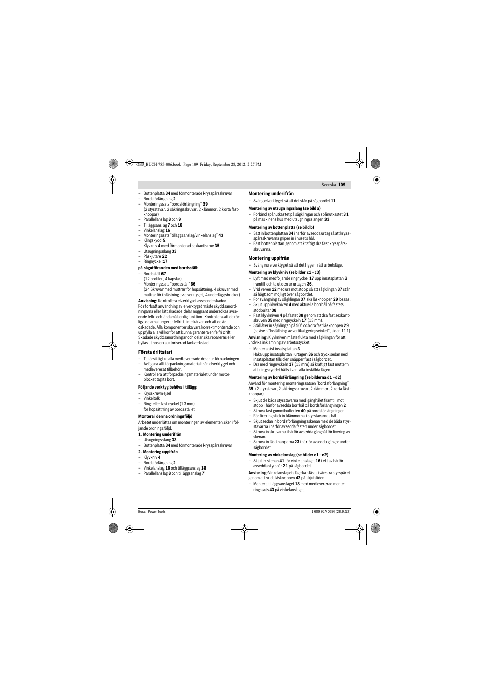 Bosch PTS 10 User Manual | Page 109 / 309