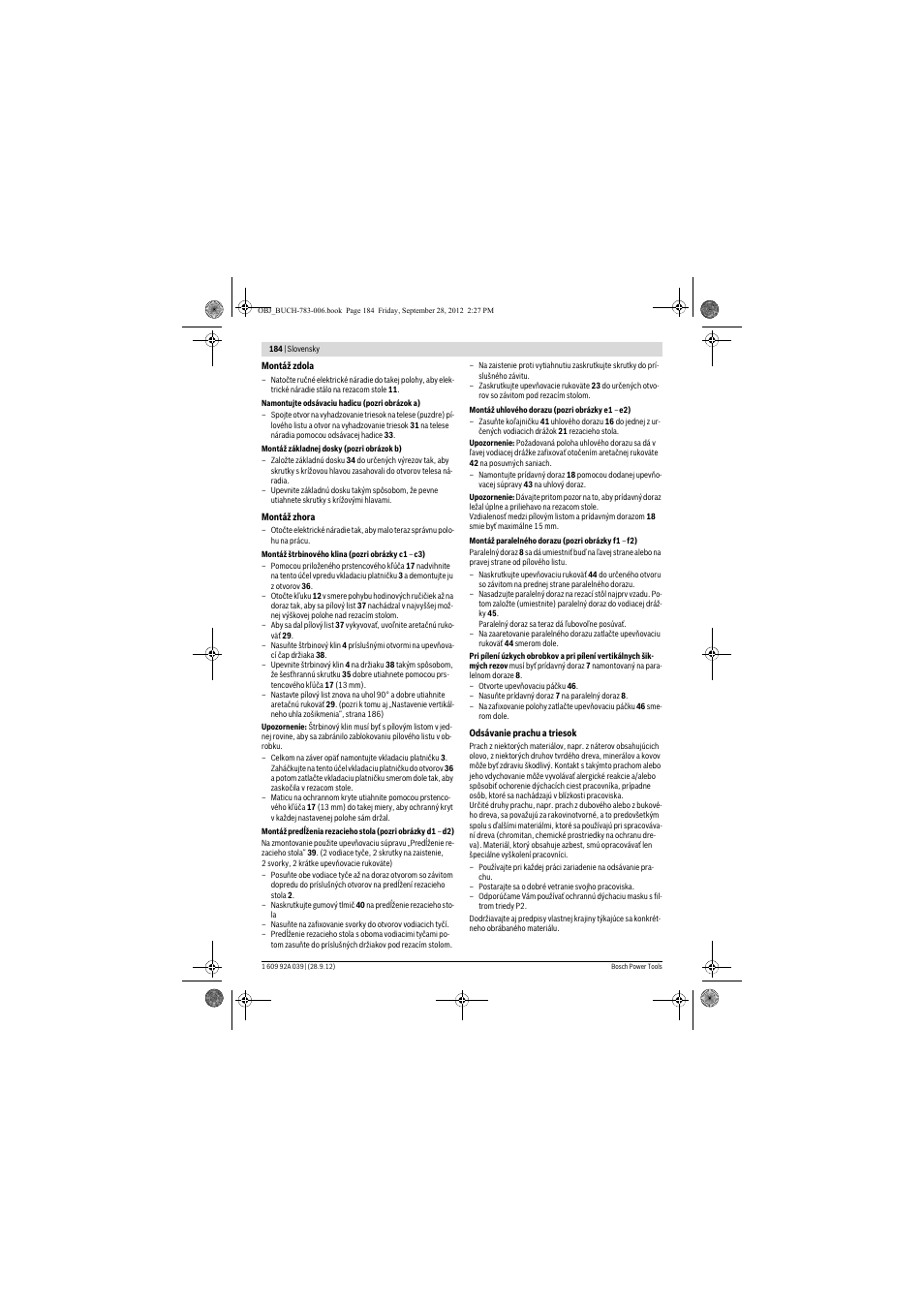 Bosch PTS 10 User Manual | Page 184 / 309