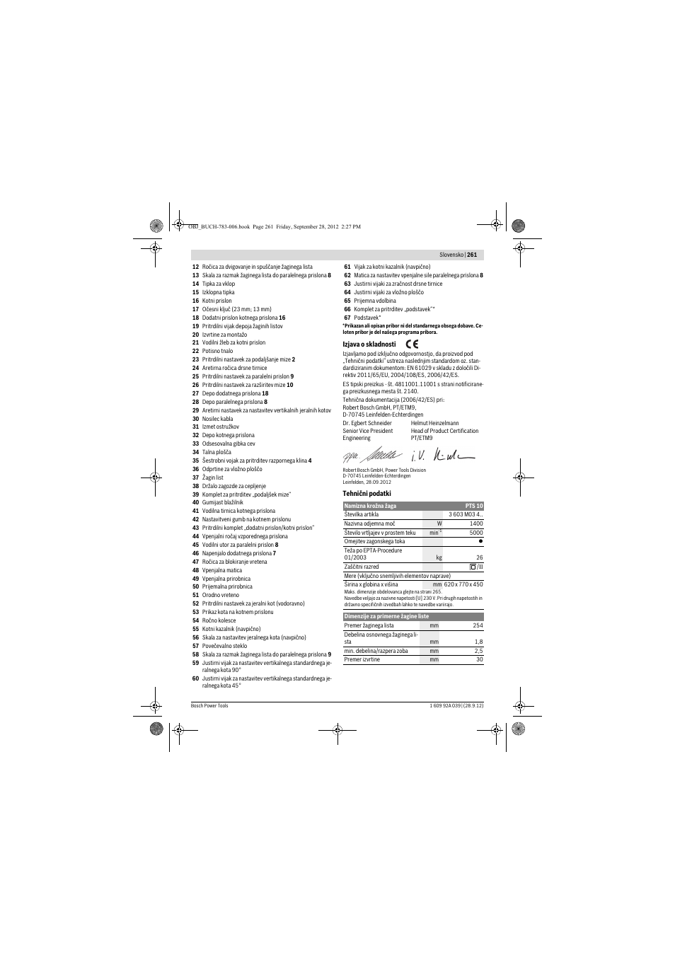 Bosch PTS 10 User Manual | Page 261 / 309