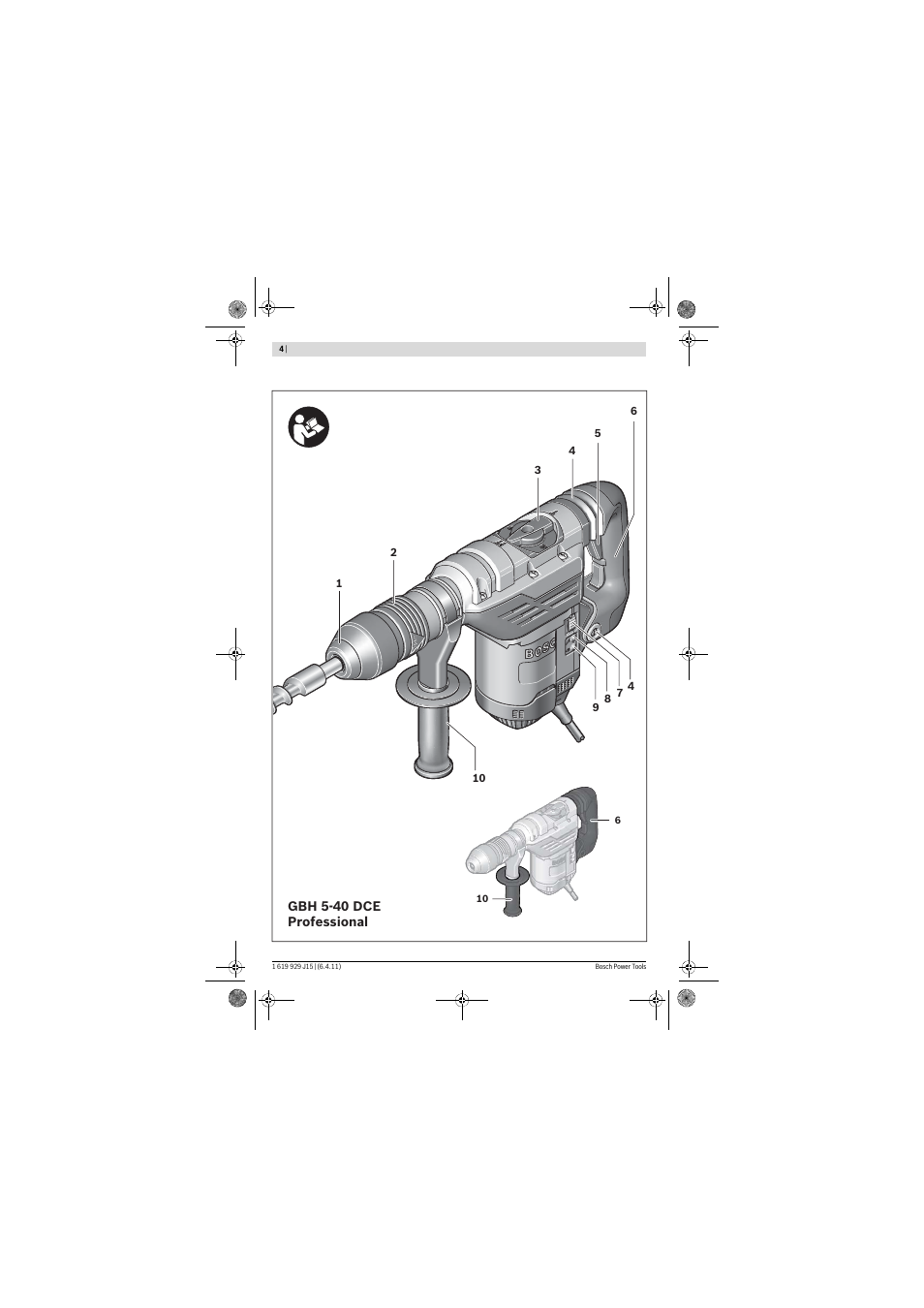 Bosch GBH 5-40 DCE Professional User Manual | Page 4 / 148