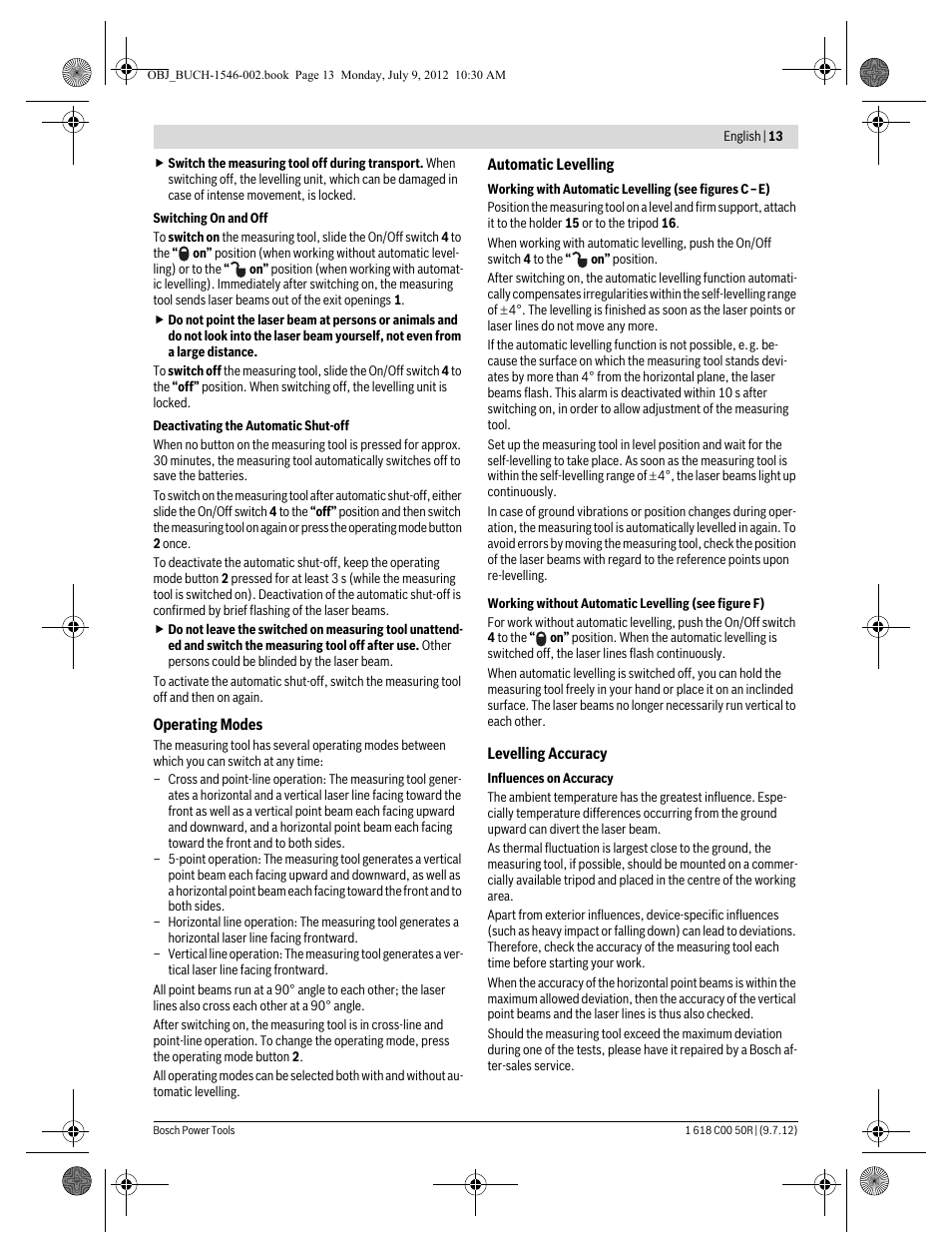 Bosch GCL 25 Professional User Manual | Page 13 / 190