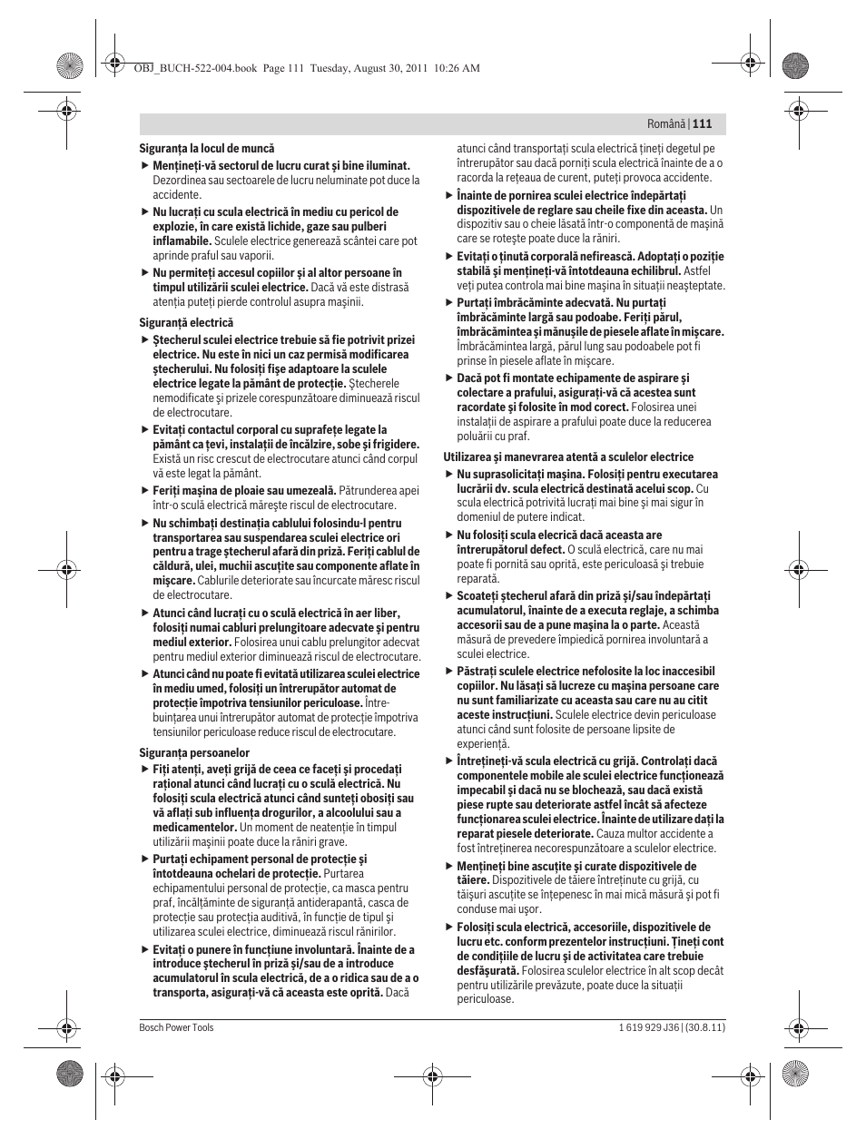 Bosch GEX 150 Turbo Professional User Manual | Page 111 / 167
