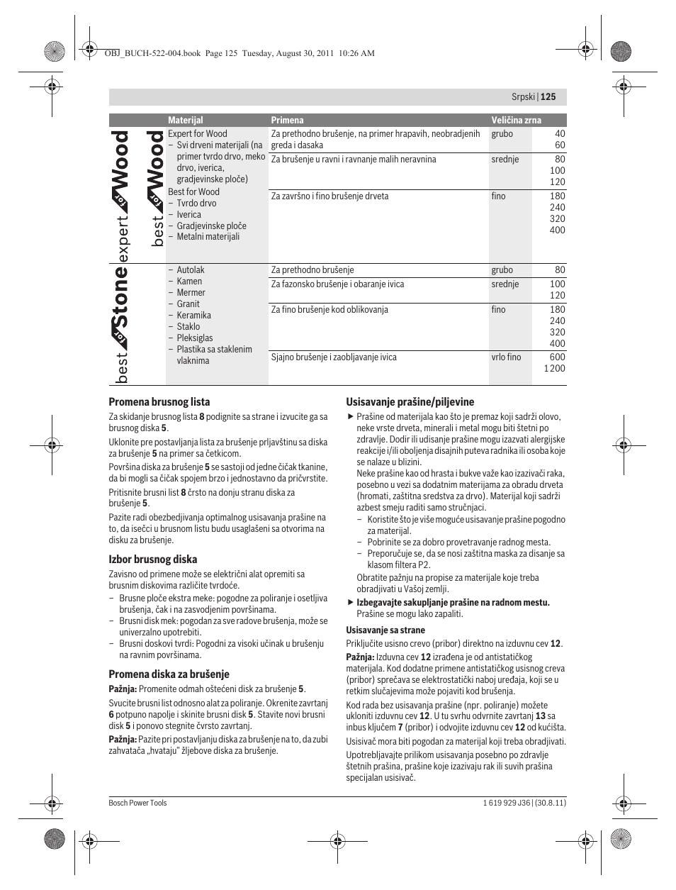 Bosch GEX 150 Turbo Professional User Manual | Page 125 / 167