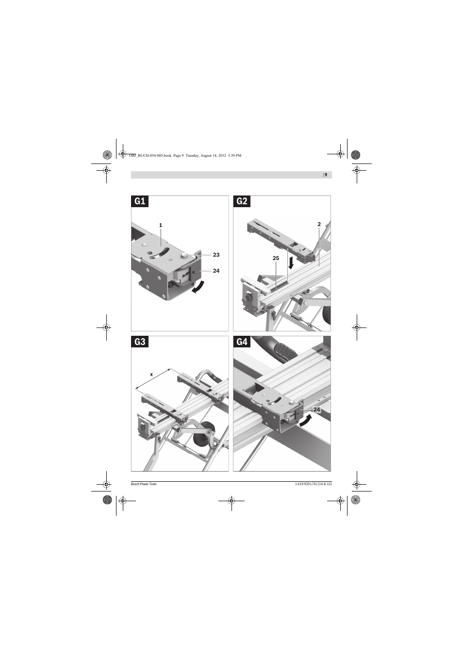 G1 g2 g3 g4 | Bosch GTA 2500 W Professional User Manual | Page 9 / 119